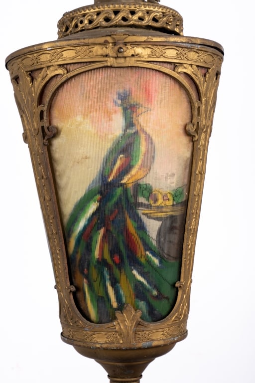 REVERSED-PAINTED PEACOCK PENDANT LIGHT - 5