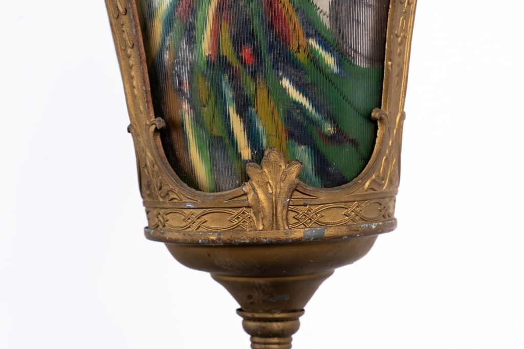 REVERSED-PAINTED PEACOCK PENDANT LIGHT - 6