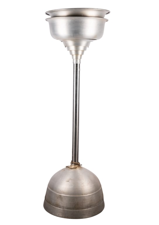 ART DECO BRUSHED ALUMINUM TORCHERE FLOOR LAMP (1 of 5)