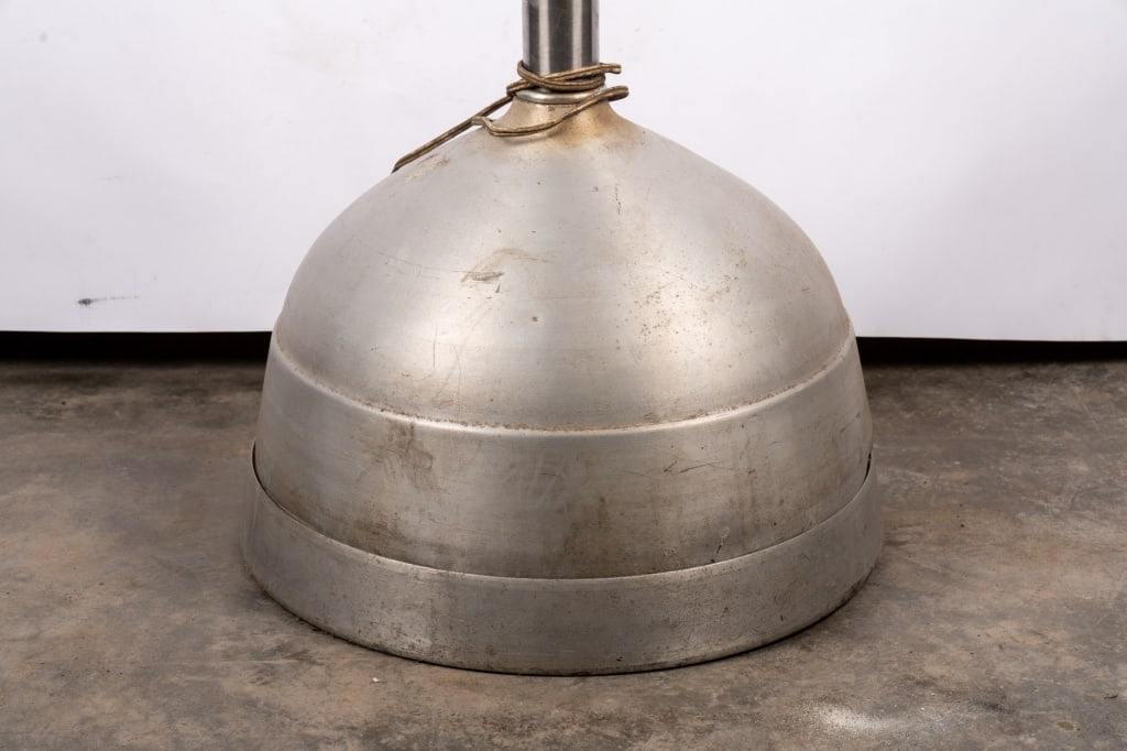 ART DECO BRUSHED ALUMINUM TORCHERE FLOOR LAMP - 3