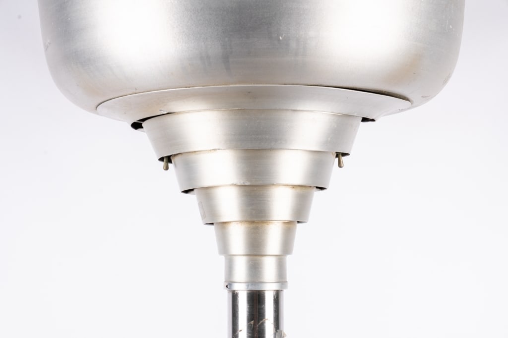 ART DECO BRUSHED ALUMINUM TORCHERE FLOOR LAMP - 4