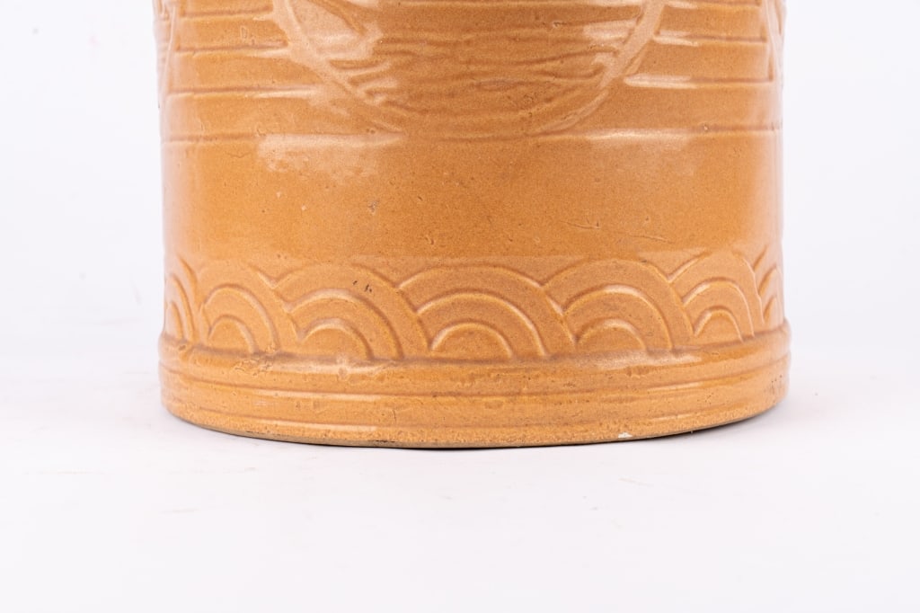 VINTAGE LIDDED JAR WITH SHIP MOTIF - 3