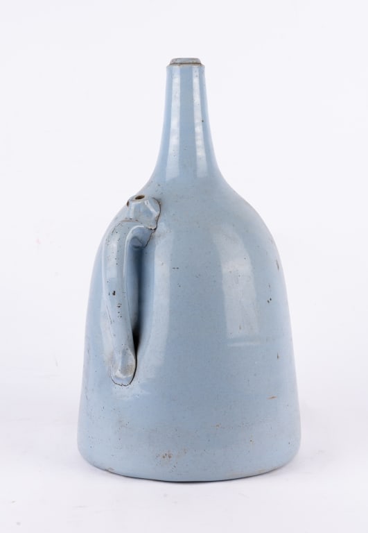 VINTAGE BLUE GLAZED STONEWARE MILK JUG - 3