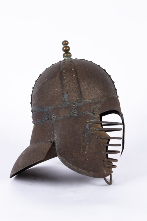 20TH C. REPRO STEEL MEDIEVAL HELMET - 3