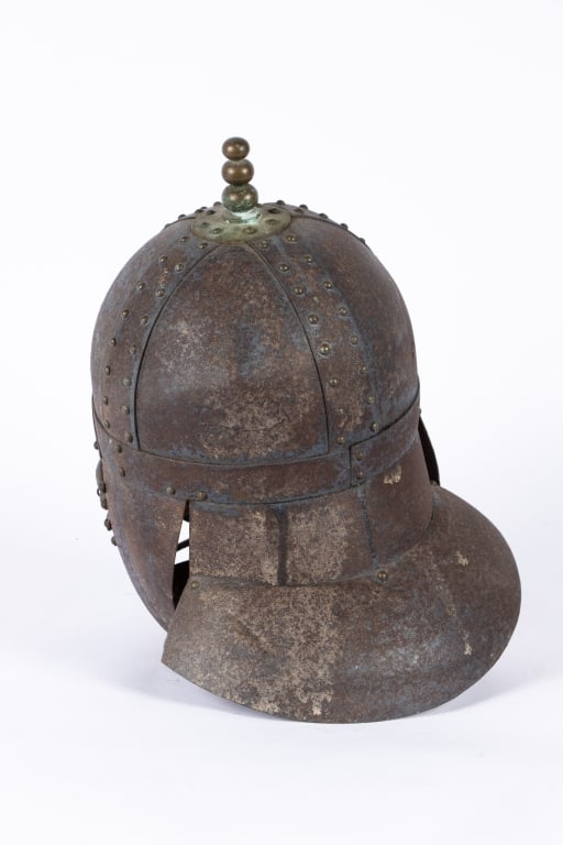 20TH C. REPRO STEEL MEDIEVAL HELMET - 4