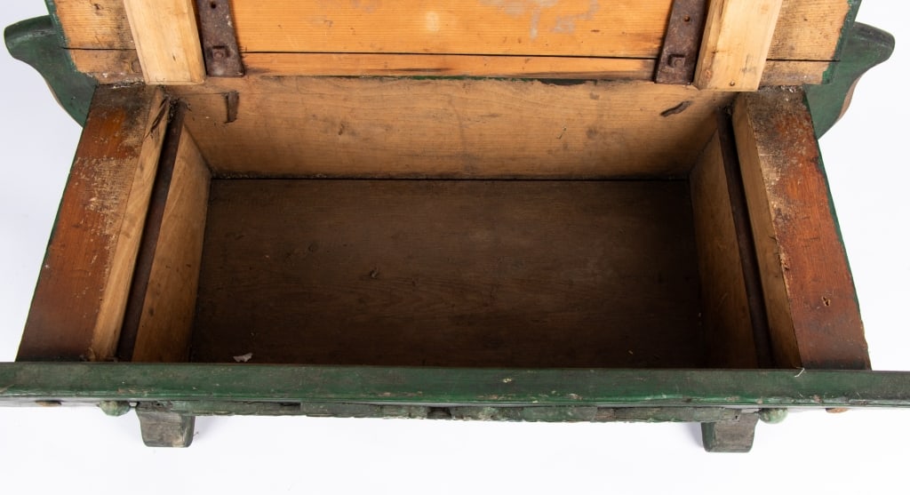 FOLK ART HAND-PAINTED CASSAPANCA BENCH - 9