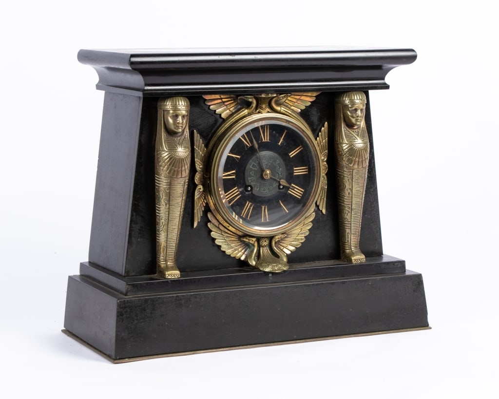20TH C. EGYPTIAN REVIVAL MANTLE CLOCK - 2