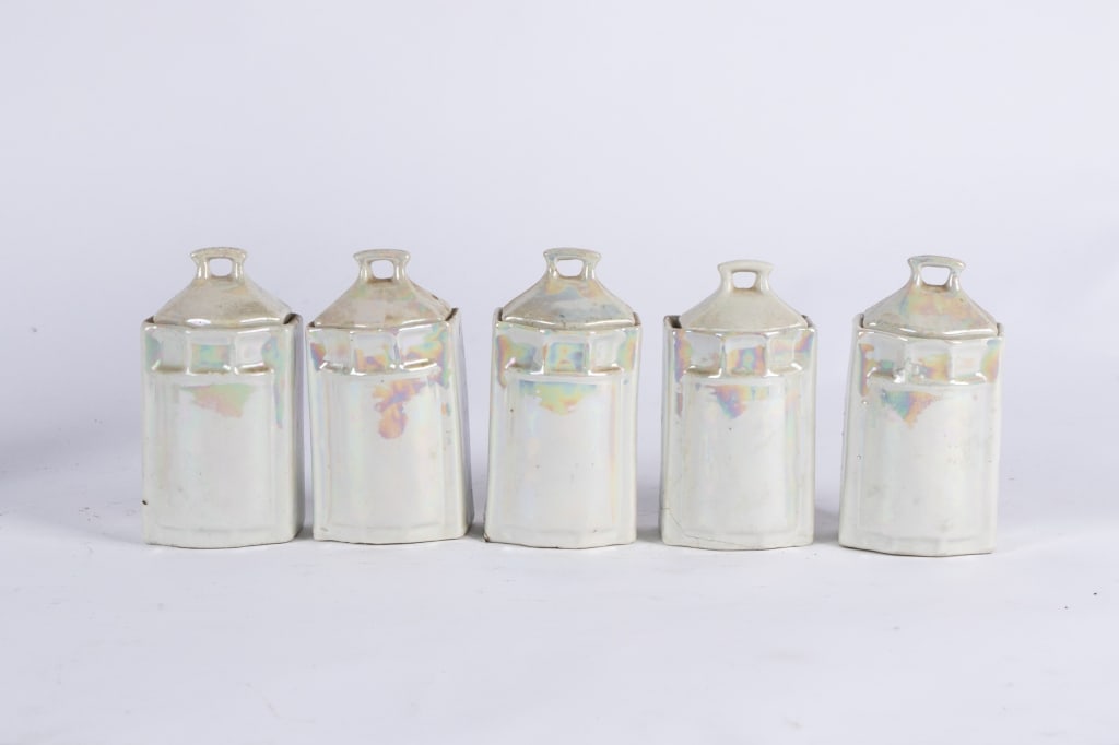 7-PIECE VINTAGE LUSTERWARE STORAGE SET - 3