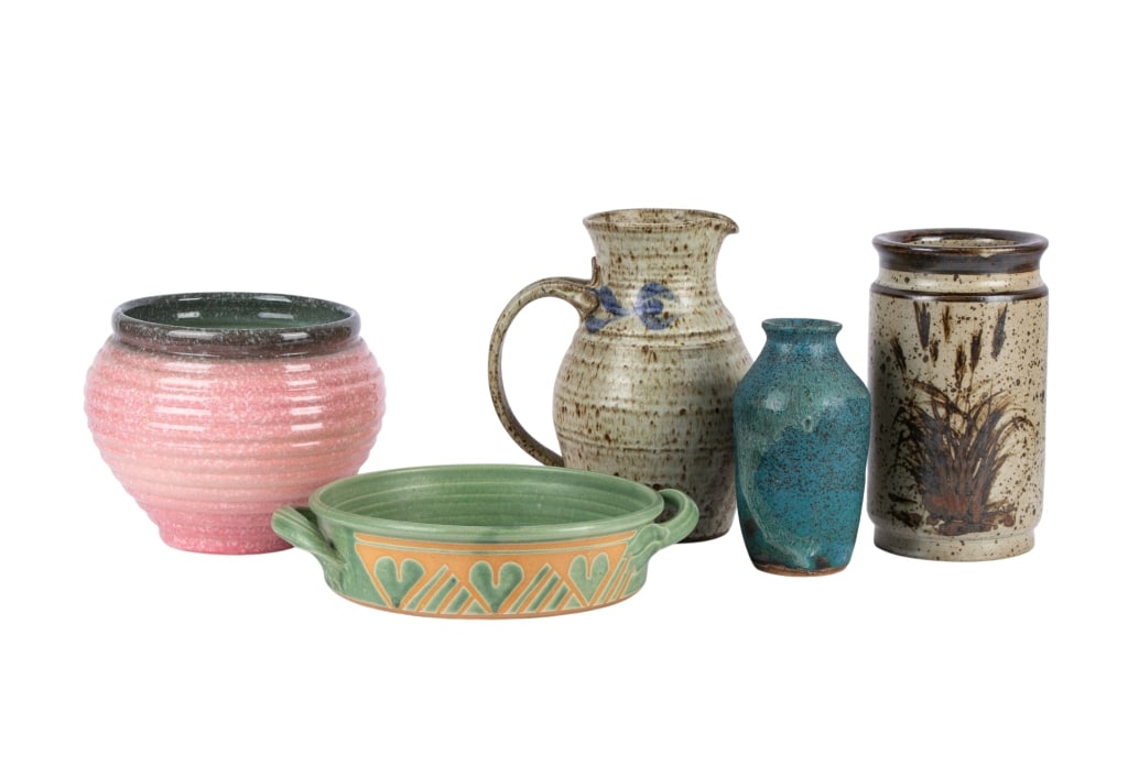5PC MID-CENTURY POTTERY COLLECTION (1 of 6)