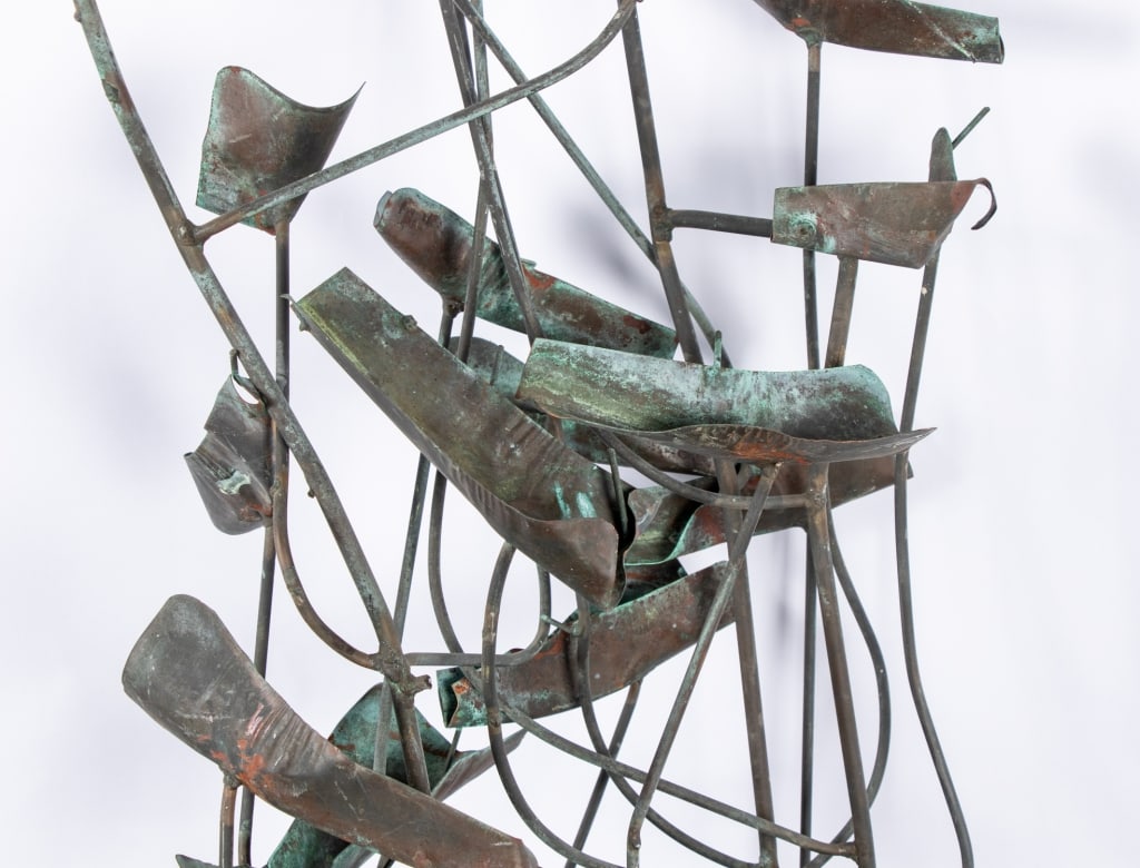 BRUTALIST STYLE ABSTRACT COPPER FOUNTAIN - 2