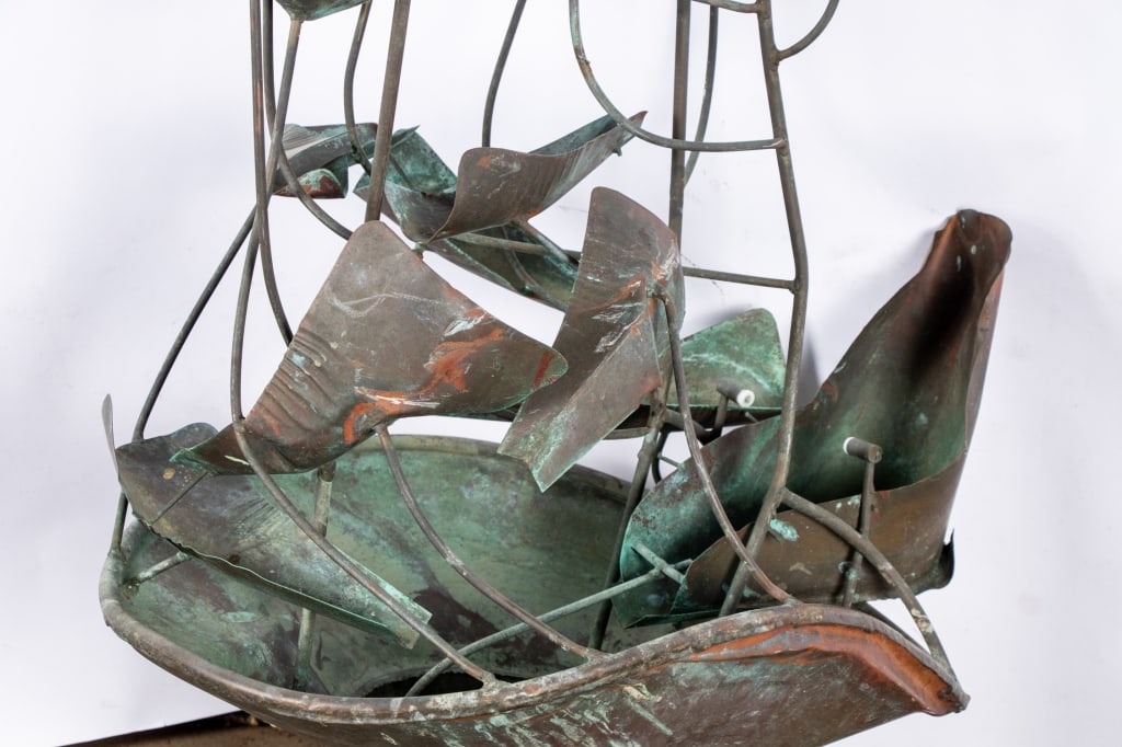 BRUTALIST STYLE ABSTRACT COPPER FOUNTAIN - 4