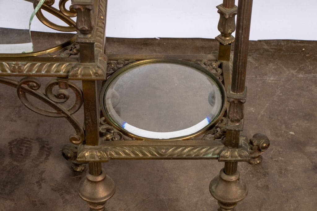 HOLLYWOOD REGENCY STYLE BRASS & ONYX ETAGERE - 5