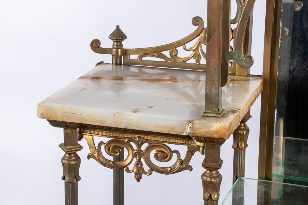 HOLLYWOOD REGENCY STYLE BRASS & ONYX ETAGERE - 6
