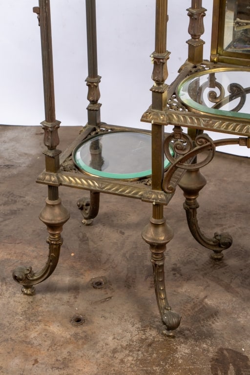 HOLLYWOOD REGENCY STYLE BRASS & ONYX ETAGERE - 8