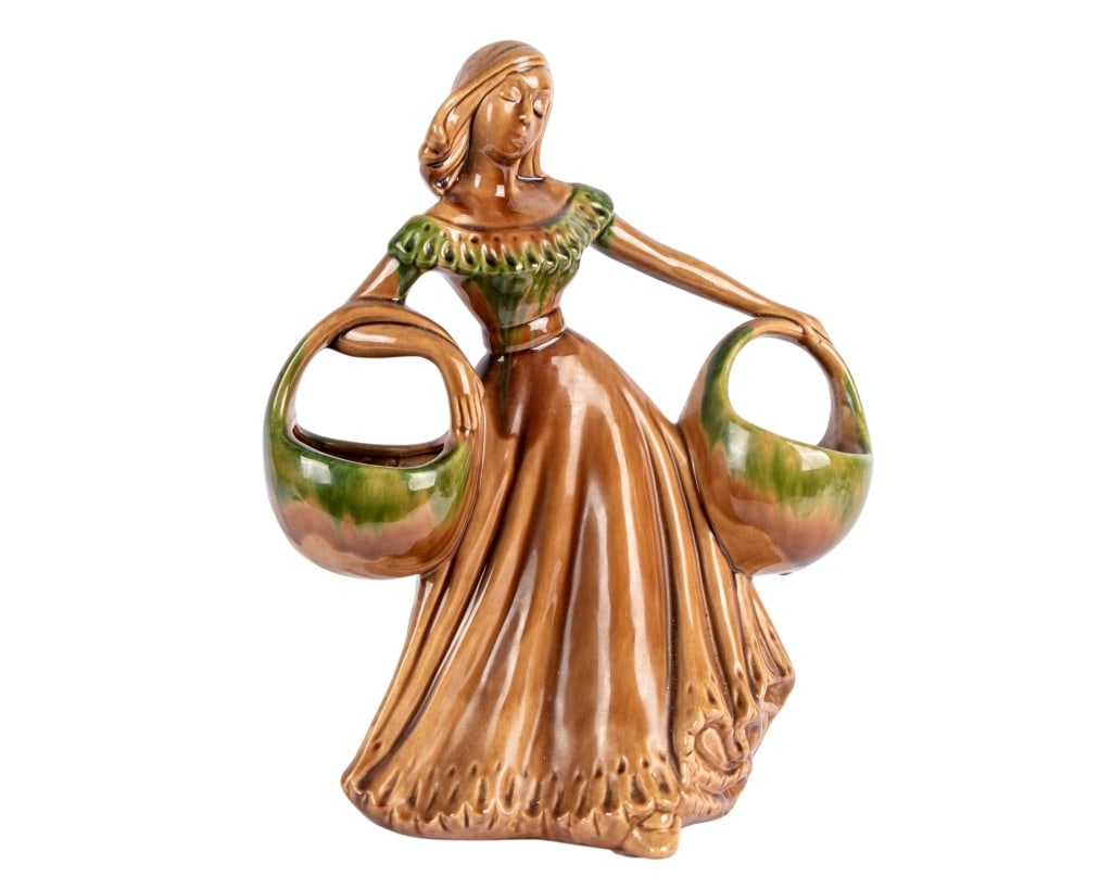 VINTAGE ROYAL HAEGER FIGURAL PLANTER: Vintage Royal Haeger figural planter. Approximate dimensions: h. 17", w. 13", d. 7" Disclaimer: Participating bidders must have a credit card on file with LiveAuctioneers in order for their bidding