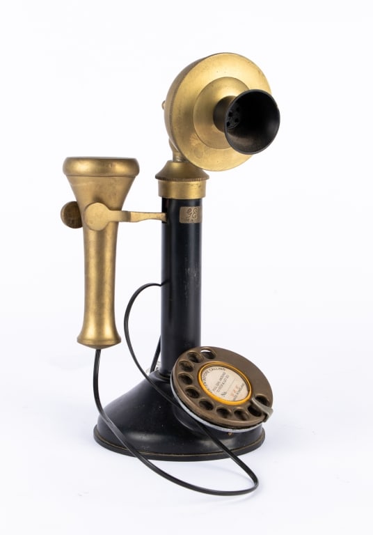 VINTAGE BRASS ROTARY TELEPHONE - 2