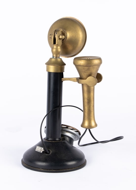 VINTAGE BRASS ROTARY TELEPHONE - 3