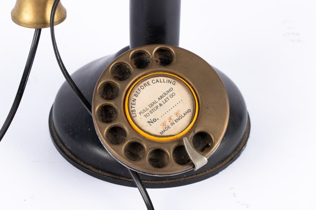 VINTAGE BRASS ROTARY TELEPHONE - 4