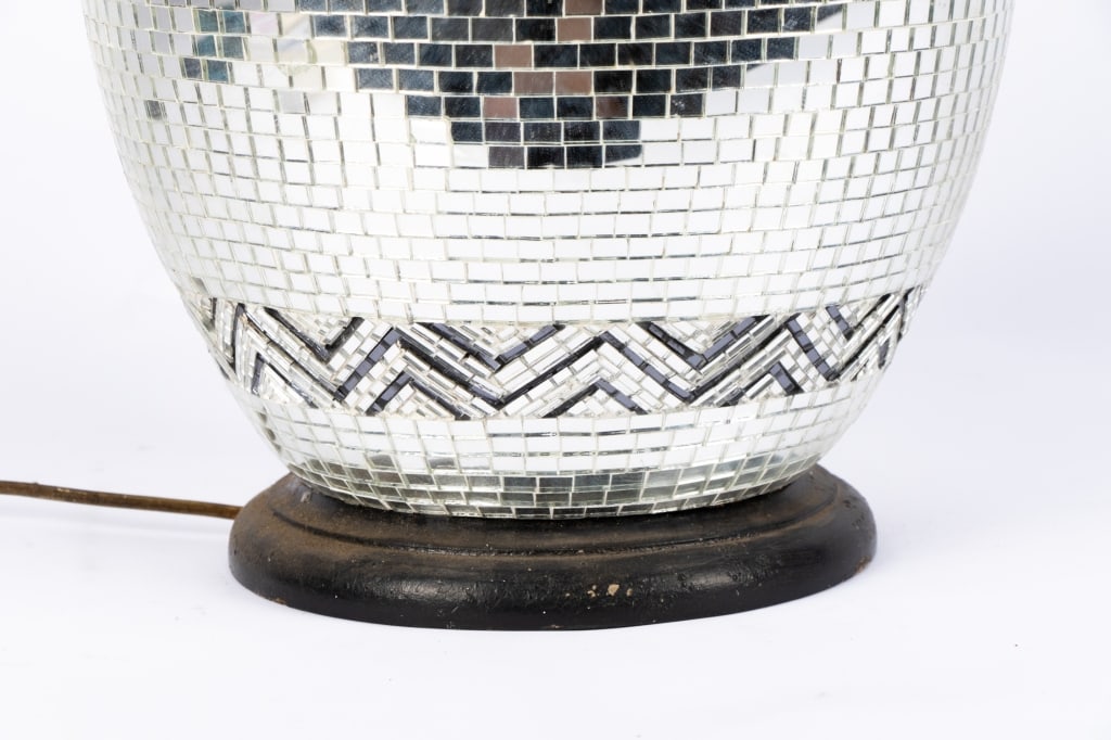 MID-CENTURY MIRRORED MOSAIC TABLE LAMP - 3