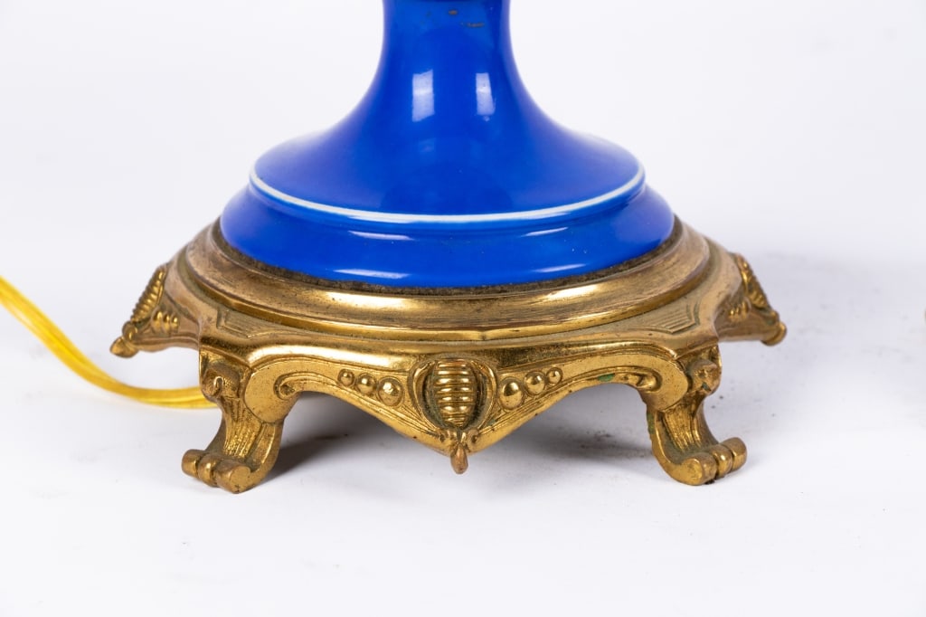 PAIR OF SEVRES STYLE FIGURAL PORCELAIN LAMPS - 7
