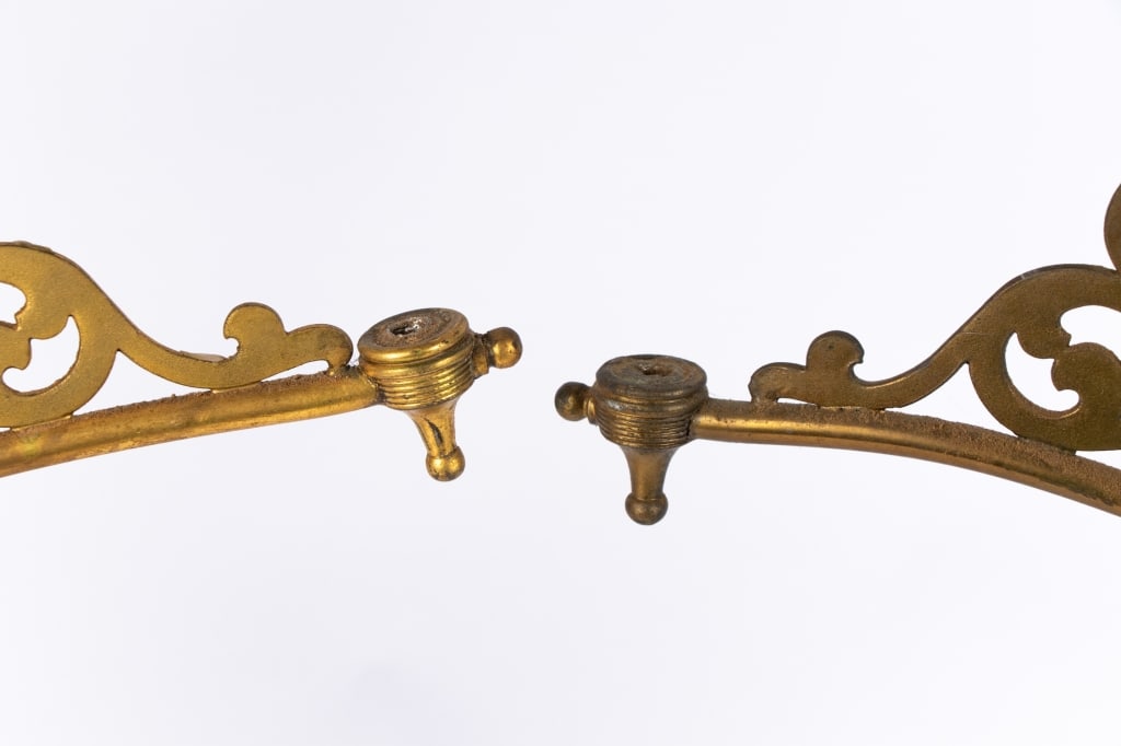 PAIR OF ART DECO STYLE BRASS CANDELABRAS - 6