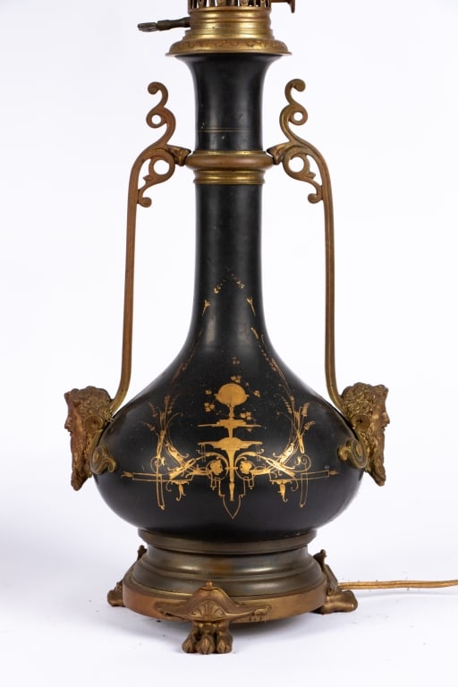 PAIR OF FIGURAL ELECTRIFIED OIL LAMPS - 6
