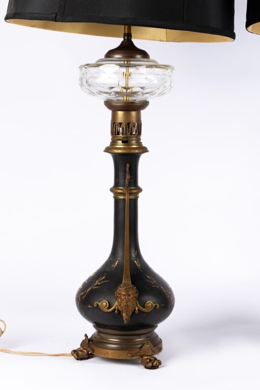 PAIR OF FIGURAL ELECTRIFIED OIL LAMPS - 8