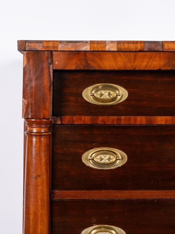 19TH C. MAHOGANY CHEST OF DRAWERS - 3