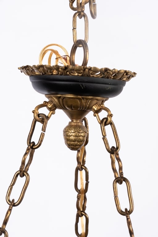 EMPIRE STYLE BRASS AND TOLE 12-ARM CHANDELIER - 3