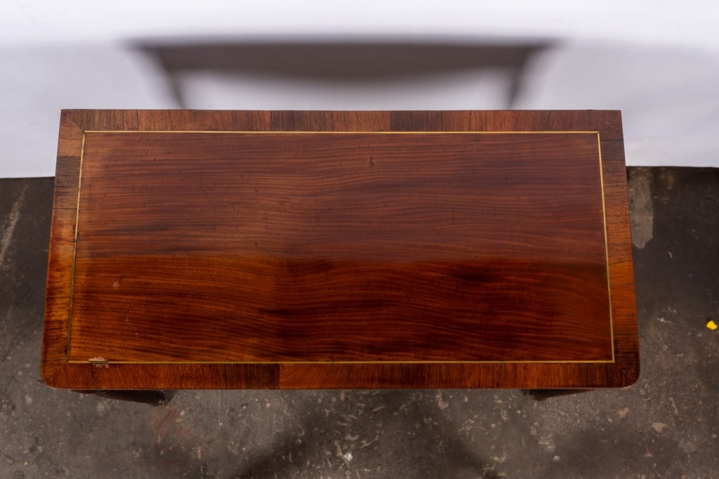 MAHOGANY GAME TABLE WITH ROPE TWIST LEGS - 4