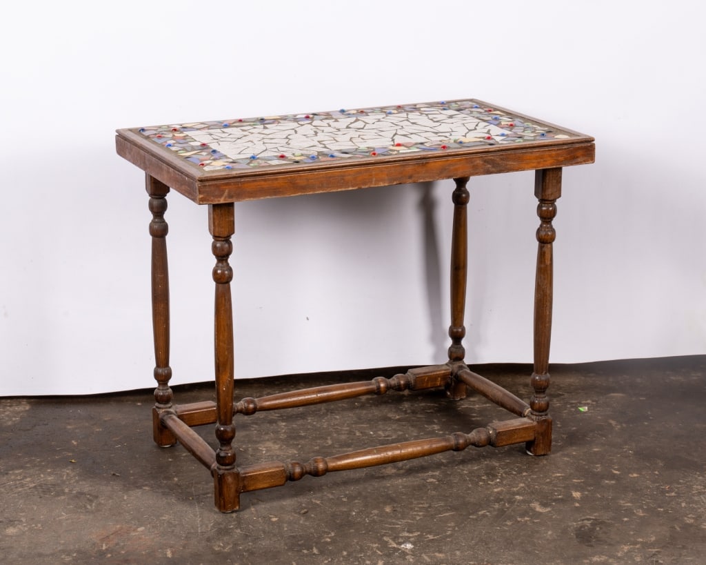 PAIR OF VINTAGE MOSAIC SIDE TABLES - 2