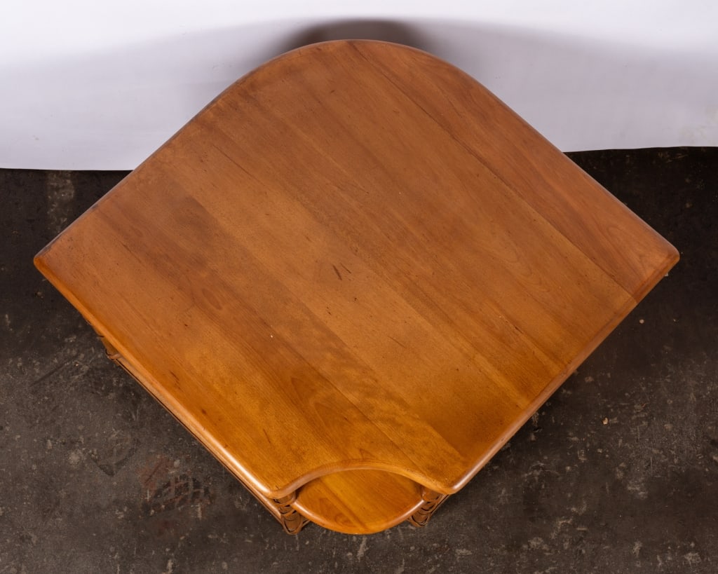 HEYWOOD WAKEFIELD FAUX BAMBOO CORNER TABLE - 4
