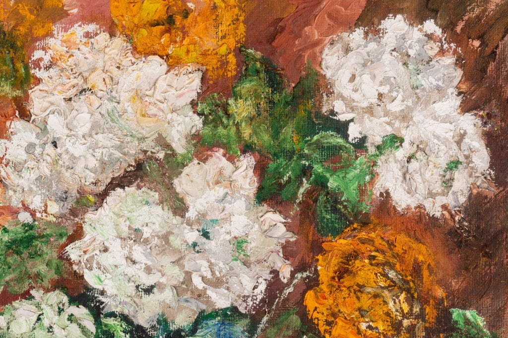 FLORAL STILL LIFE, OIL ON CANVAS - 5