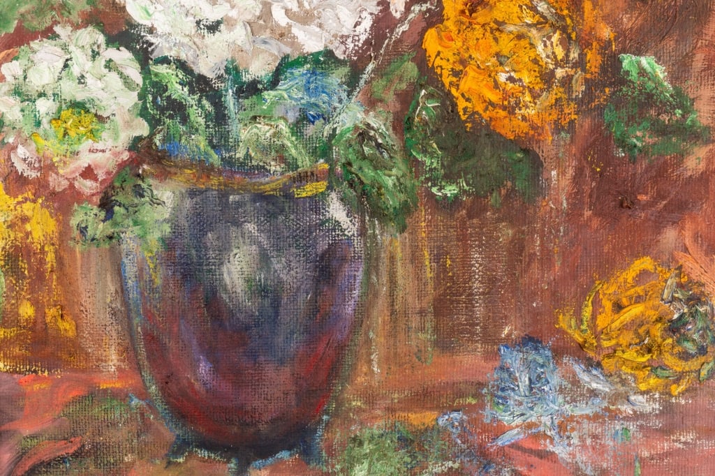 FLORAL STILL LIFE, OIL ON CANVAS - 6