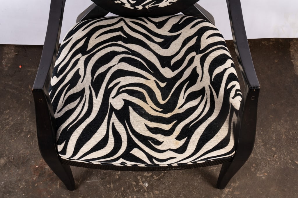 PAIR OF MODERN ZEBRA PRINT ACCENT CHAIRS - 4