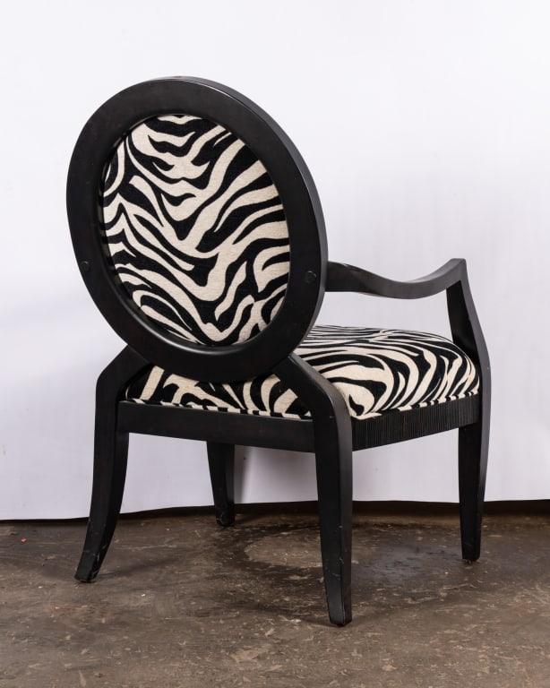 PAIR OF MODERN ZEBRA PRINT ACCENT CHAIRS - 5