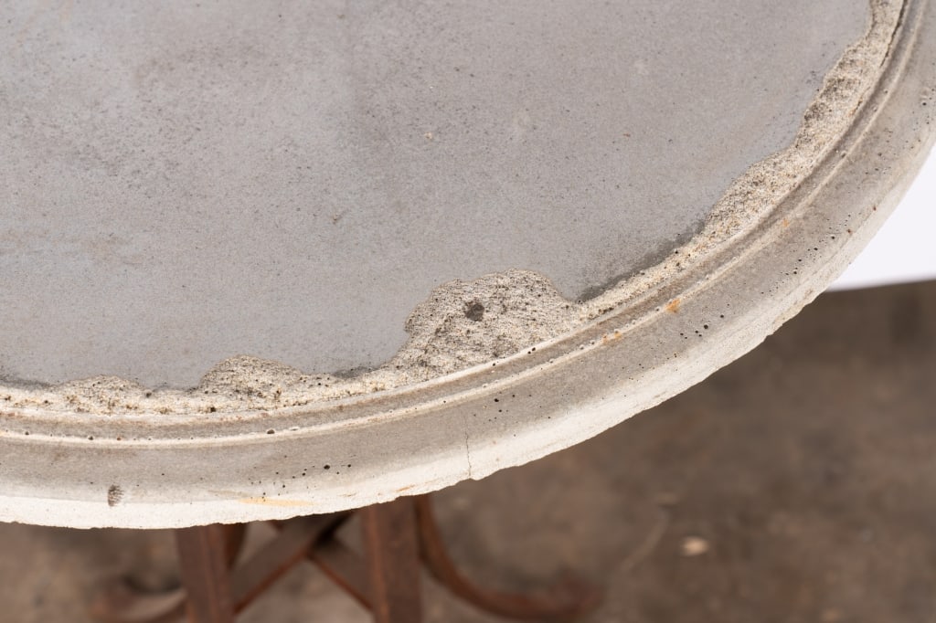 CONCRETE & WROUGHT IRON ACCENT TABLE - 3