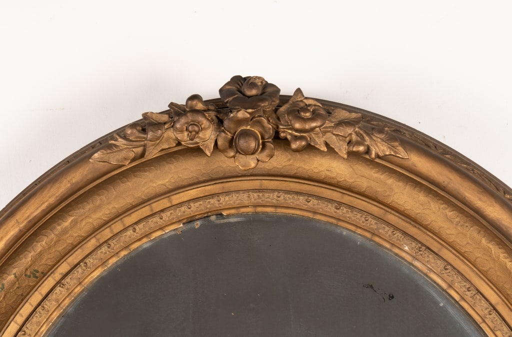FRENCH NAPOLEON III-STYLE OVAL WALL MIRROR - 2