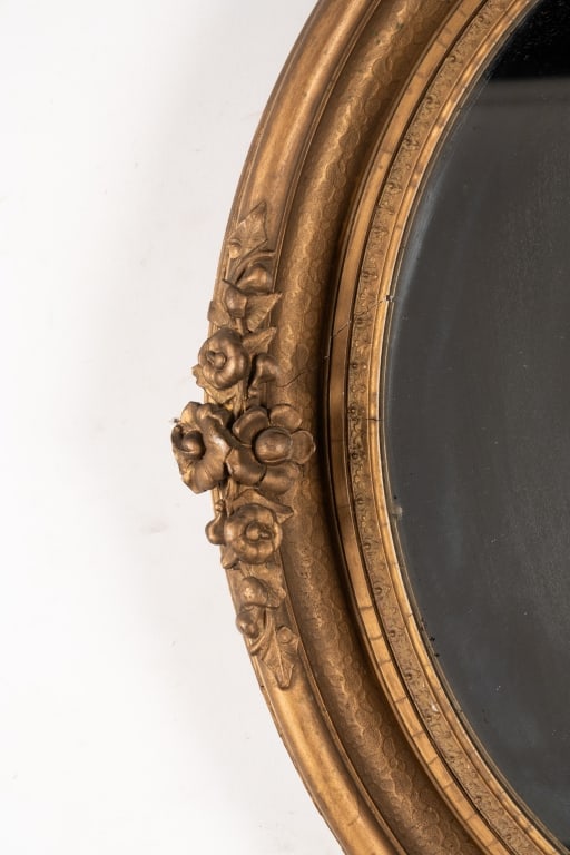 FRENCH NAPOLEON III-STYLE OVAL WALL MIRROR - 3