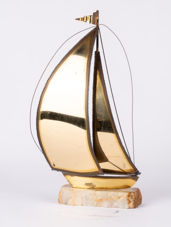 MCM DEMOTT BRASS SHIP SCULPTURE - 2
