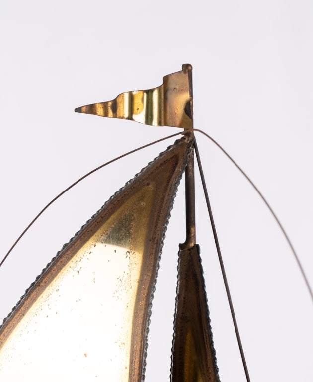 MCM DEMOTT BRASS SHIP SCULPTURE - 4