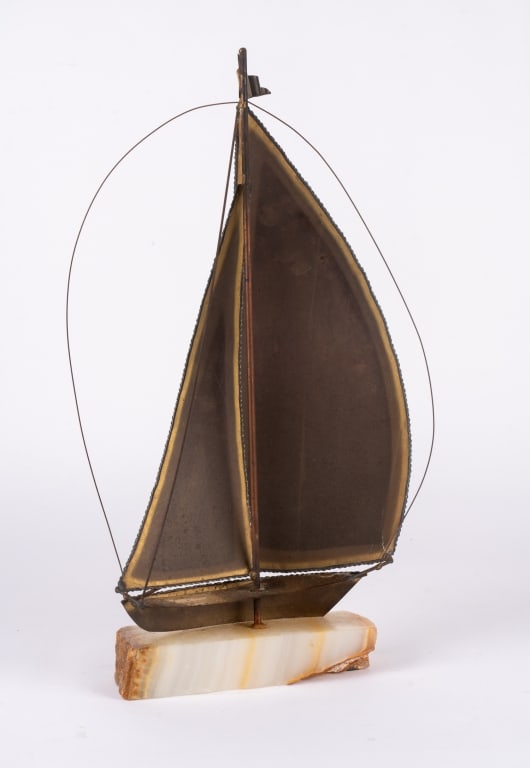 MCM DEMOTT BRASS SHIP SCULPTURE - 5