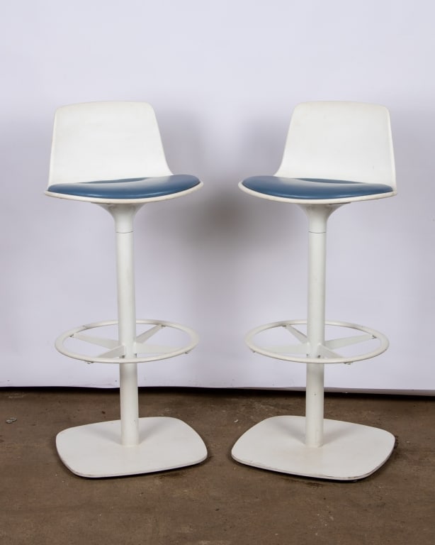 PAIR OF MID CENTURY ENEA LOTTUS BAR STOOLS - 2