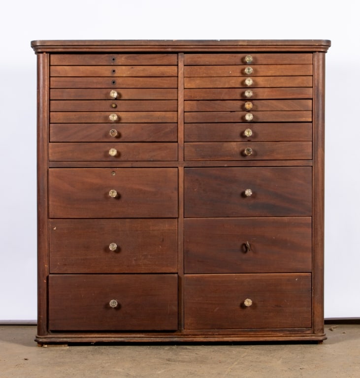 EARLY 20TH C. MAHOGANY DENTAL CABINET - 4