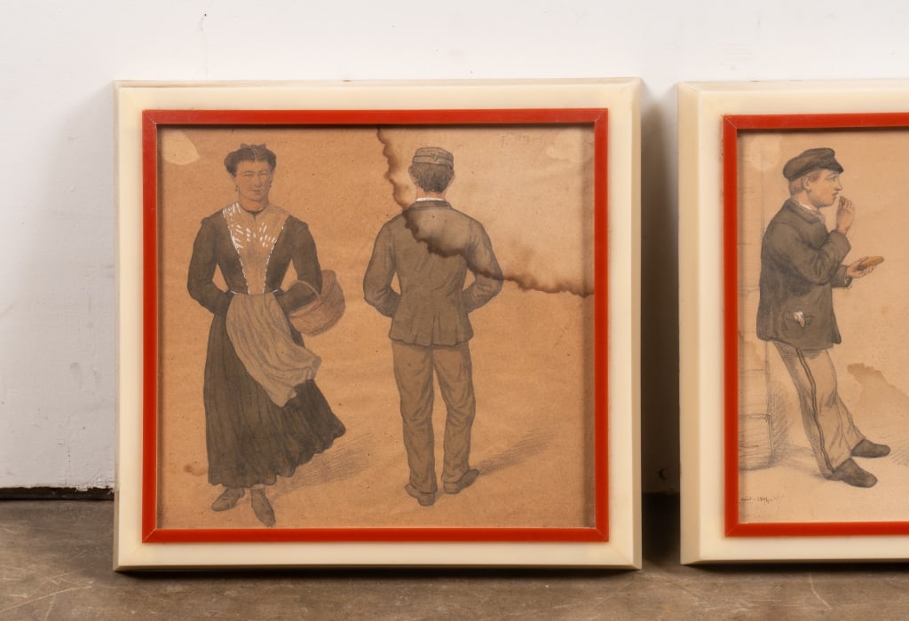 THREE 19TH C. DRAWINGS - 3
