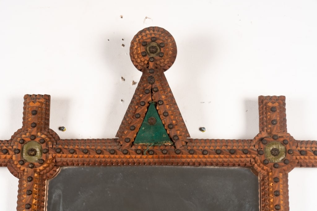 VINTAGE TRAMP ART WALL MIRROR - 2