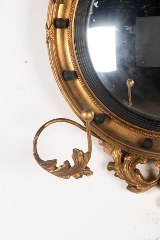 VINTAGE FEDERAL STYLE CONVEX GIRANDOLE MIRROR - 3