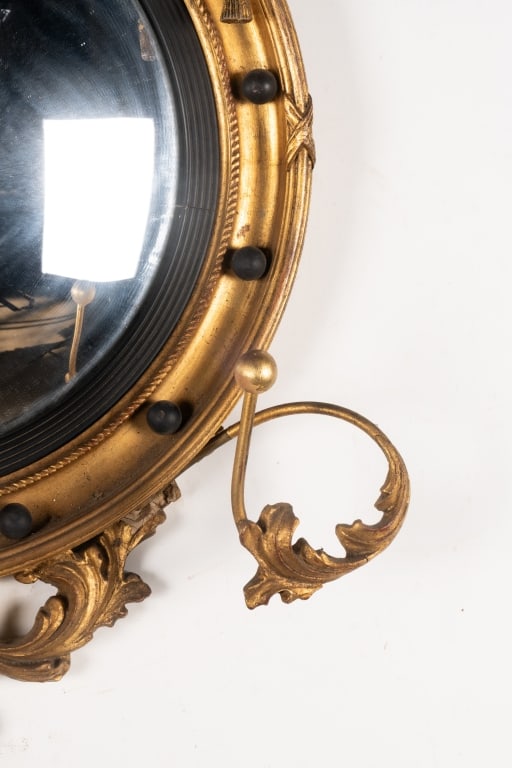 VINTAGE FEDERAL STYLE CONVEX GIRANDOLE MIRROR - 4