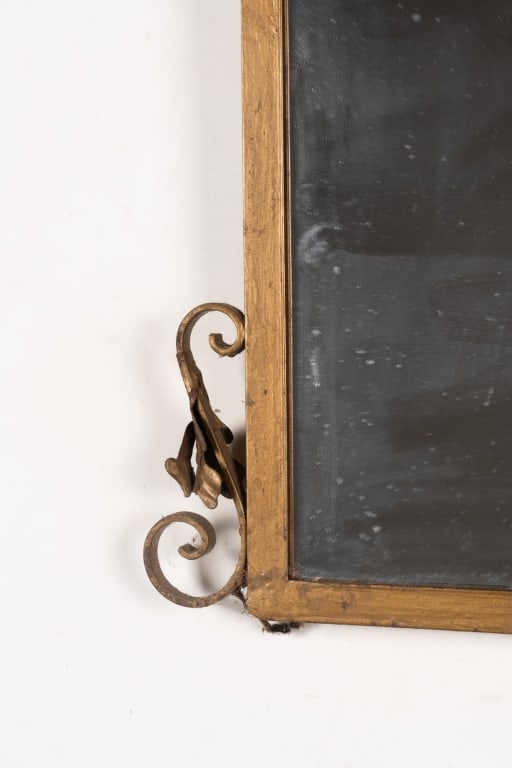 FRENCH GILT METAL LEAF ACCENT WALL MIRROR - 3