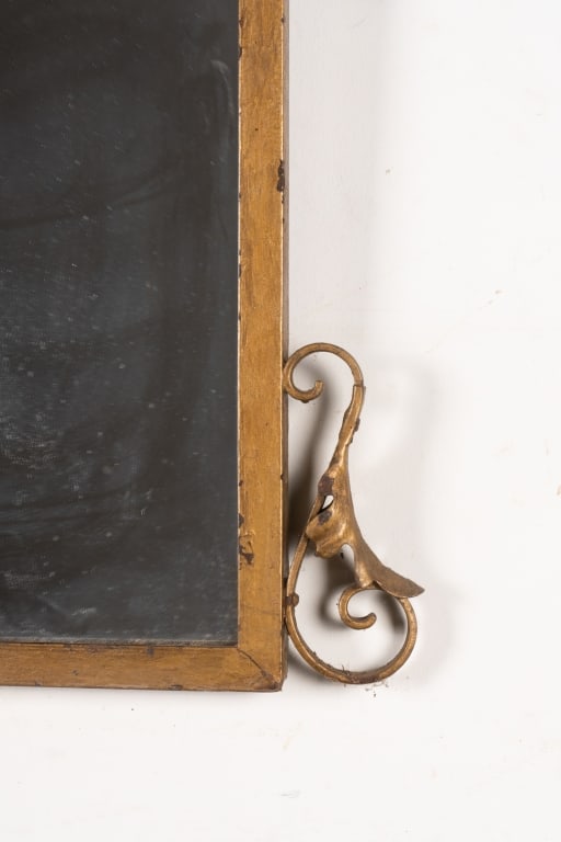 FRENCH GILT METAL LEAF ACCENT WALL MIRROR - 4